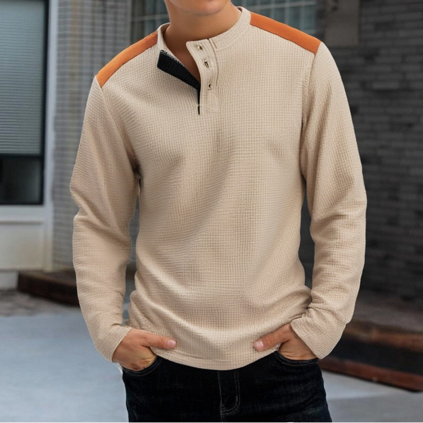 Männer Langarmshirt Strukturdesign Modern Berlin Style
