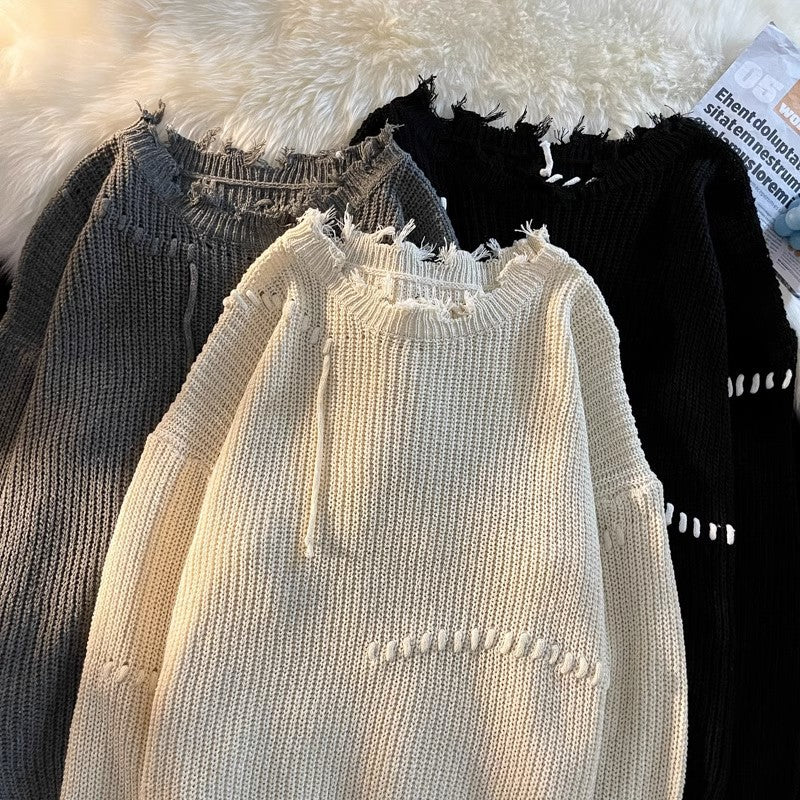 Herren Strickpullover Lässig Asymmetrisch Modern