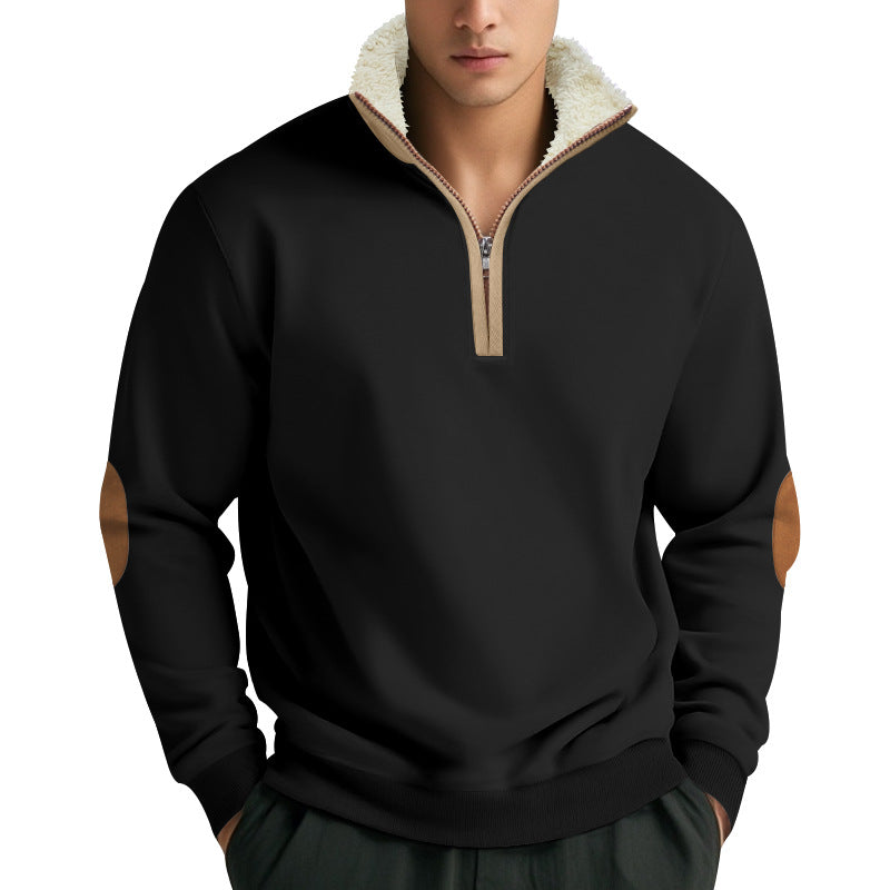 Herren Fleece Pullover Rollkragen mit Reißverschluss Warm