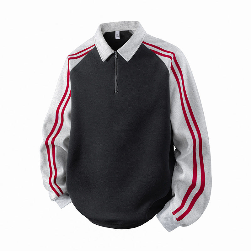 Herren Sweatshirt Sportlich Reißverschluss Stehkragen Modern