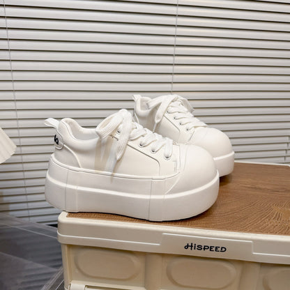 Damen Sneaker Plattformschuhe Hoch mit Gummi Sohle Mode