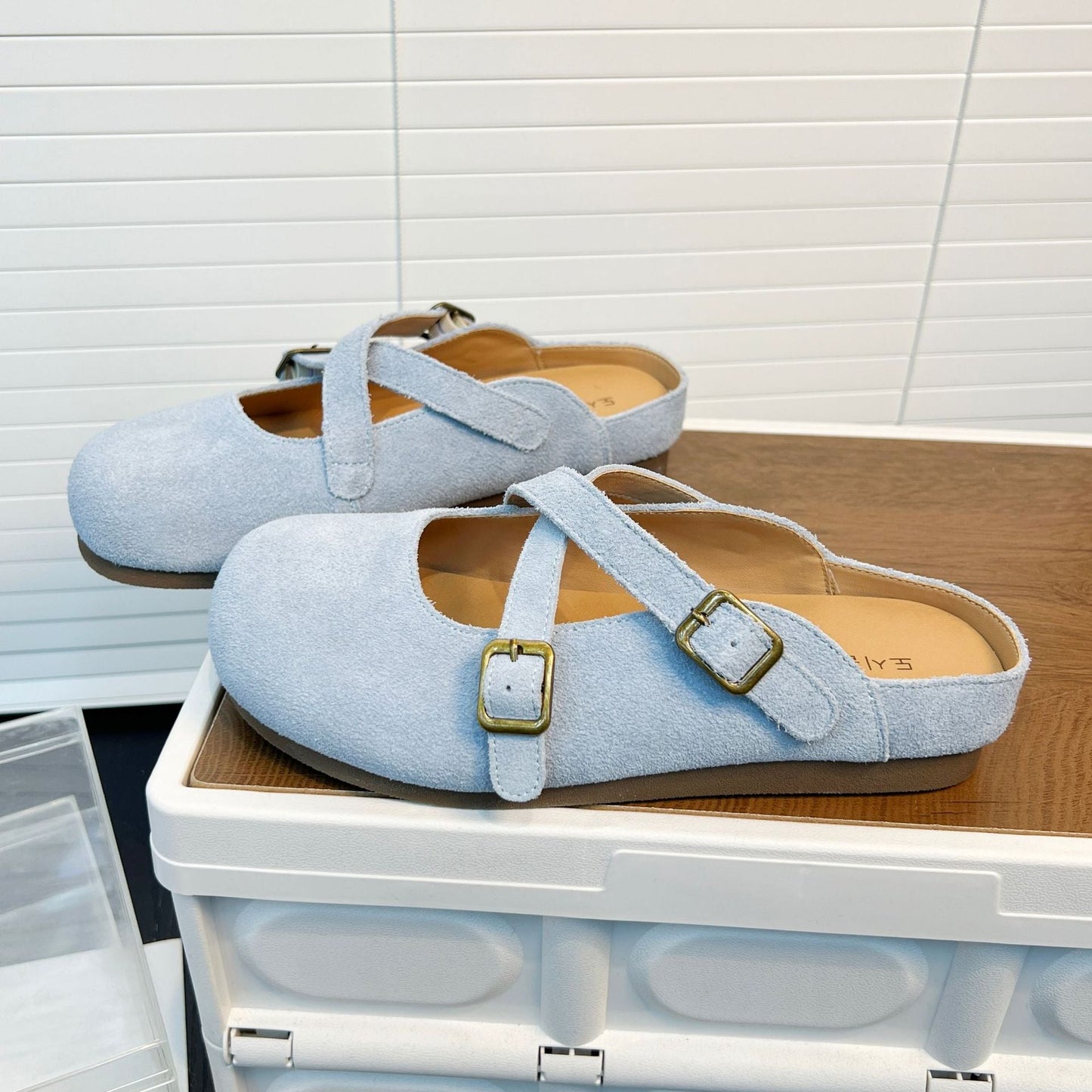 Damen Clogs Elegant Rutschfest Kreuzriemen Schuhe