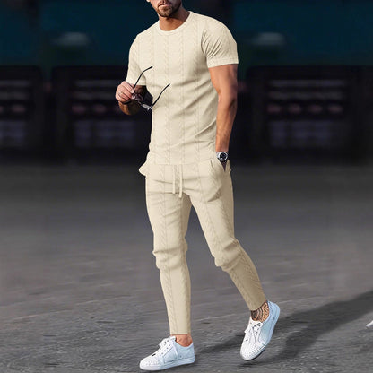 Herren Freizeitanzug Set Sportlich Modern mit Struktur