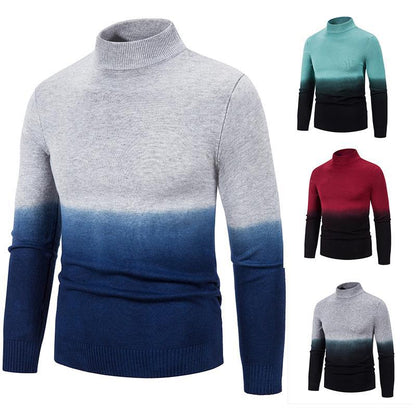 Herren Rollkragenpullover Farbverlauf Modern Style - BerlinGlamour