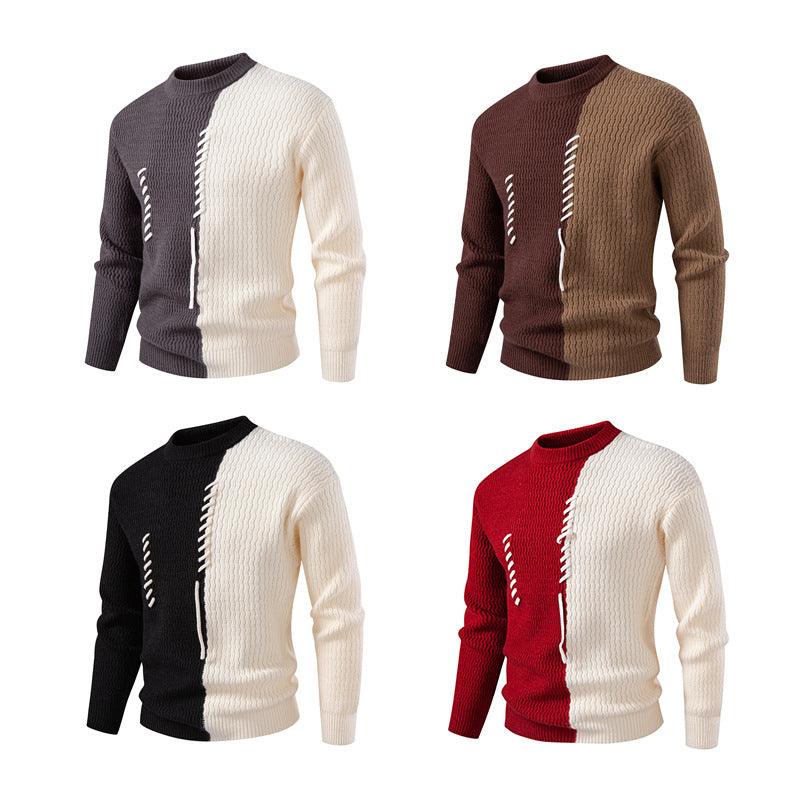 Herren Pullover Modisch Strukturstreifen Elegante Optik - BerlinGlamour