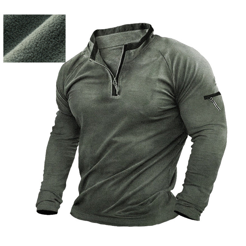 Herren Pullover Halbzipper Taschen Praktisch Modern