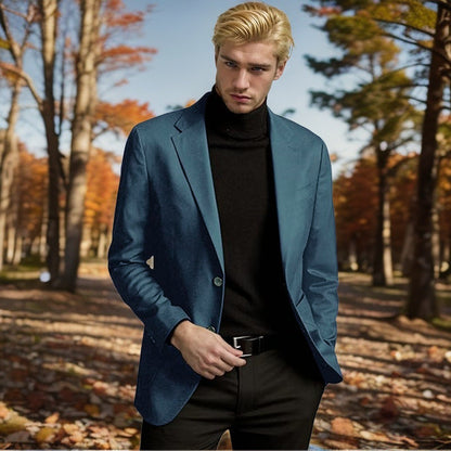 Herren Blazer Elegant Slim Fit Hochwertig Schwarzer Anzug Blazer