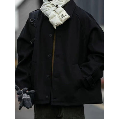 Herren Oversize Jacke Modern mit Knöpfen und Taschen