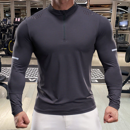 Herren Funktionsshirt Sportlich Langarm Atmungsaktiv