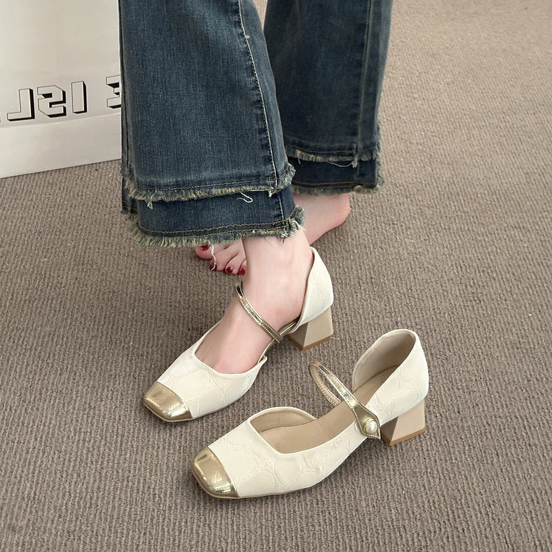 Damen Ballerinas Elegante Sling Schuhe Glänzend Mit Riemen