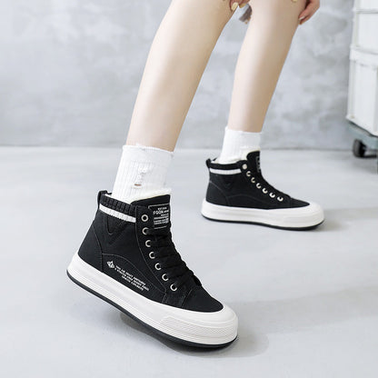 Damen High-Top Sneaker Warm Gefüttert Rutschfest