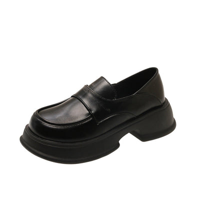 Damen Loafers Plateau Schuhe Leder Elegant Hoch