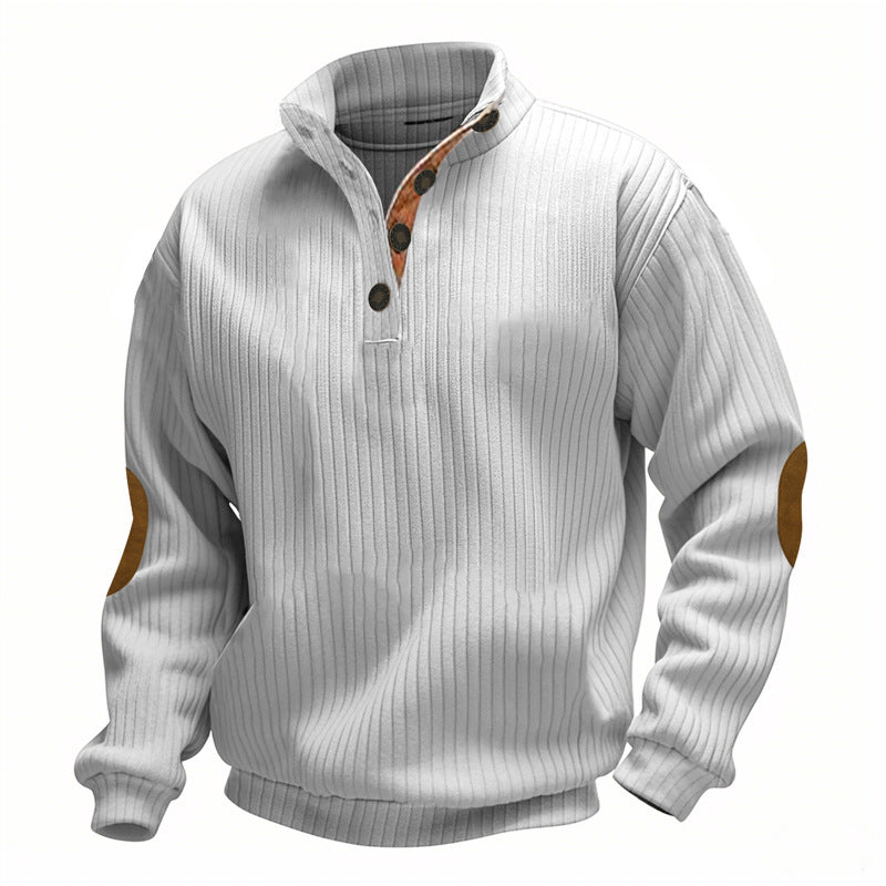 Herren Strickpullover Lässig mit Kragen und Patches Modern - BerlinGlamour