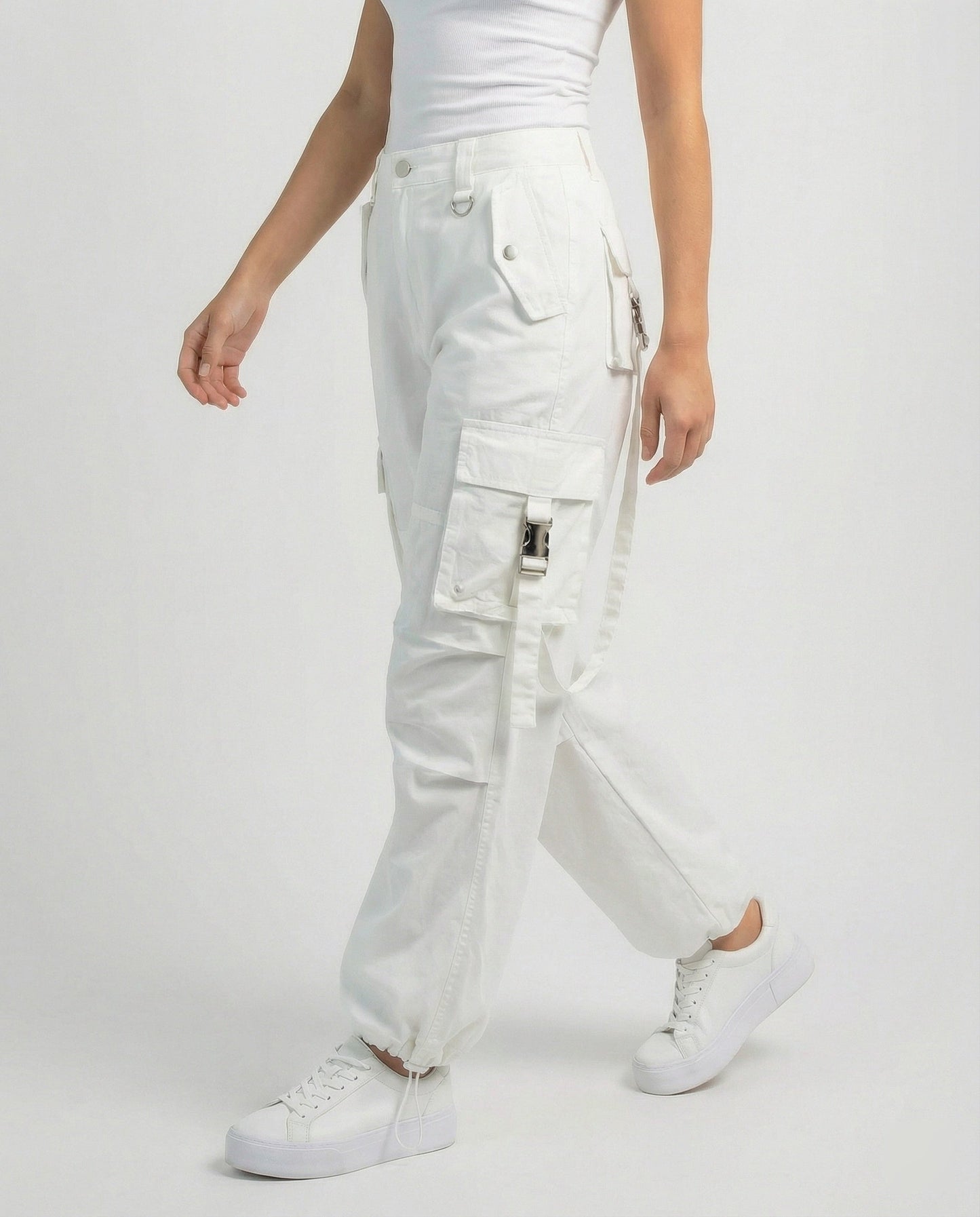 Damen Palazzo Hose Weite Bein mit Kordelbund und Taschen - BerlinGlamour