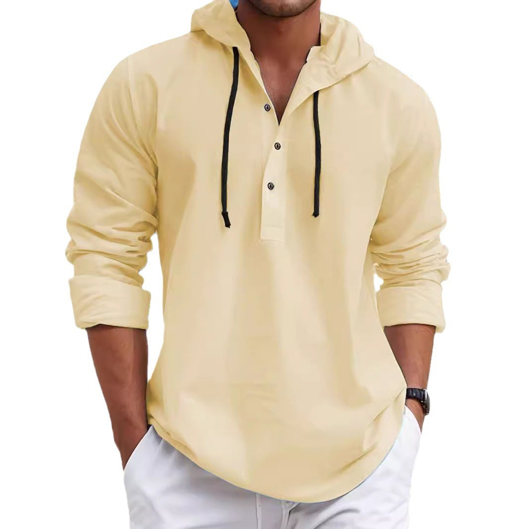 Herren Kapuzenpullover Lässig Modern mit Knöpfen