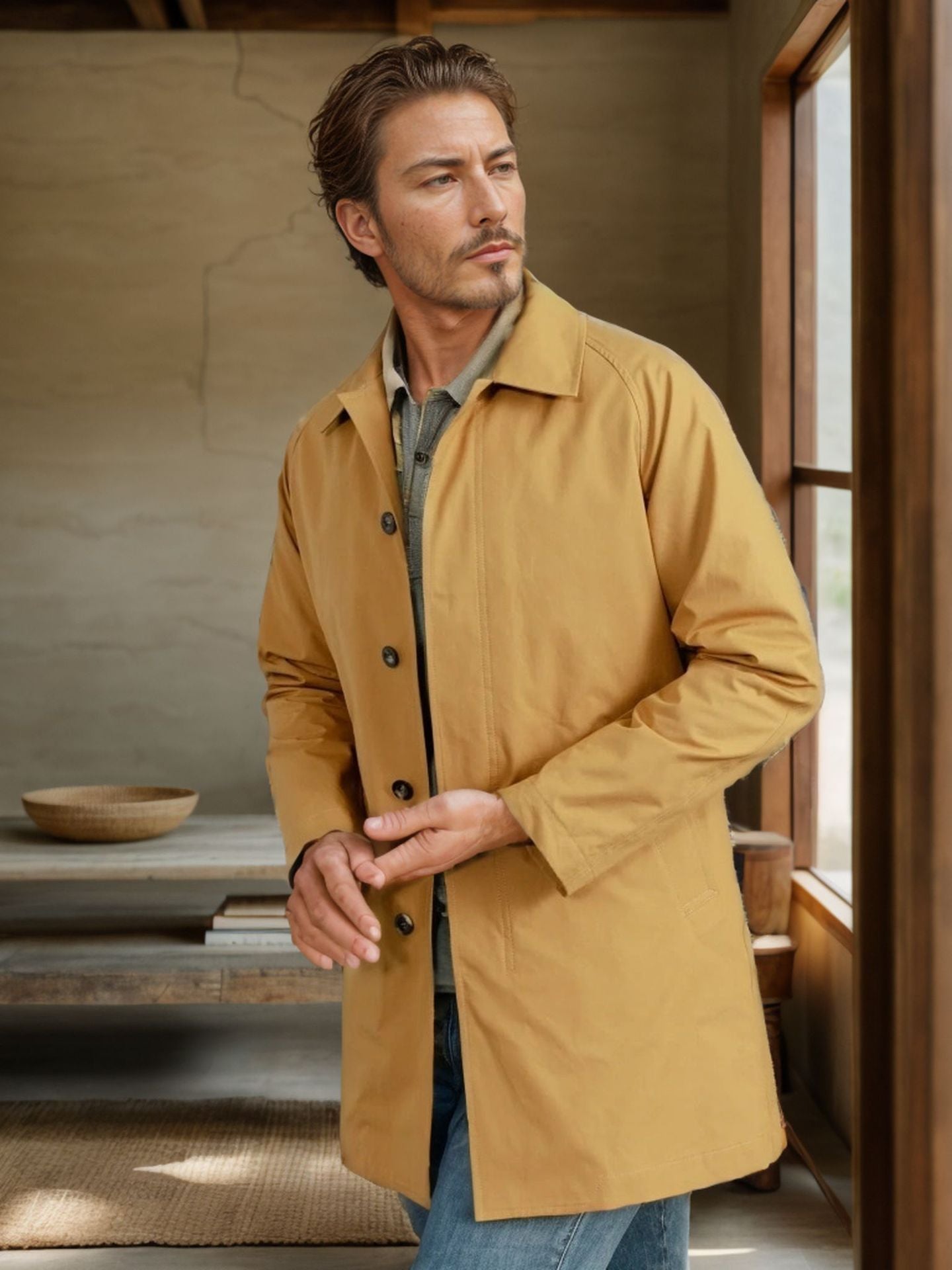 Herren Übergangsjacke Leicht Baumwolle Modern