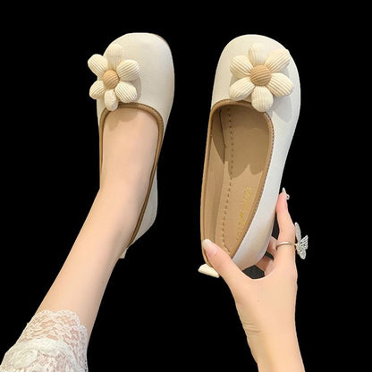 Damen Ballerinas Elastisch Floral Schnürlos