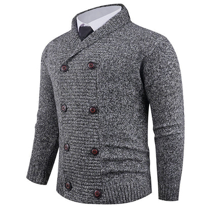 Herren Strickjacke Modern mit Doppelknopfleiste Feinripp