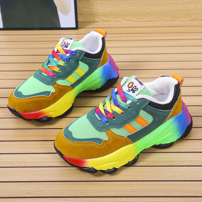 Damen Sneaker Sportlich Mesh Atmungsaktiv Bunt