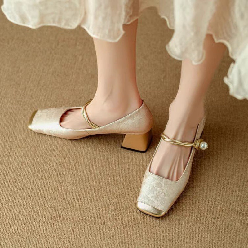 Damen Ballerinas Elegante Schmuckdetail Glitzer