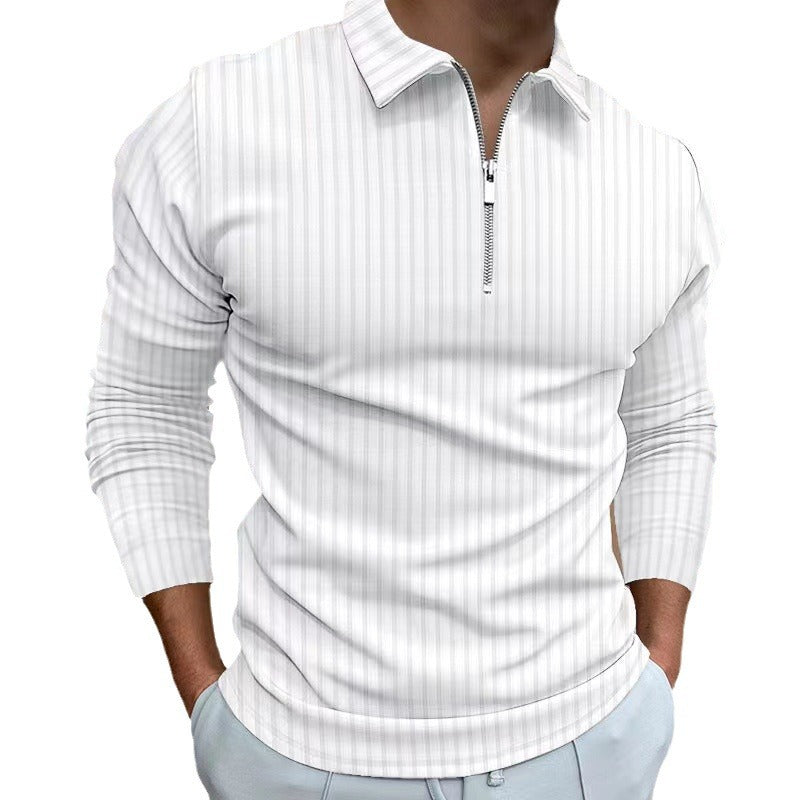 Herren Sportshirt Langarm Reißverschluss Funktionsshirt