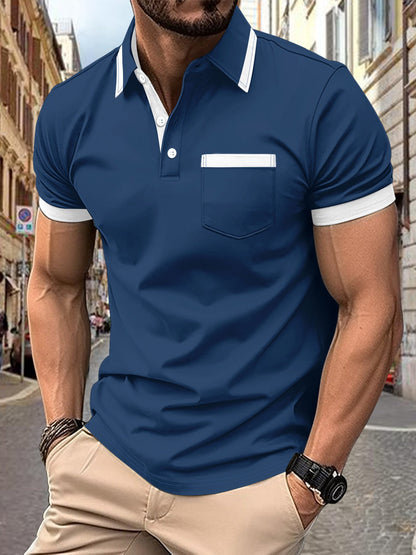 Herren Polo-Shirt Modern KontrastkragenSlim Fit