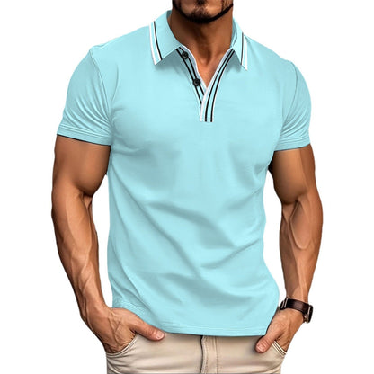 Herren Poloshirt Kurzarm Modern mit Knöpfen Elegantes Design