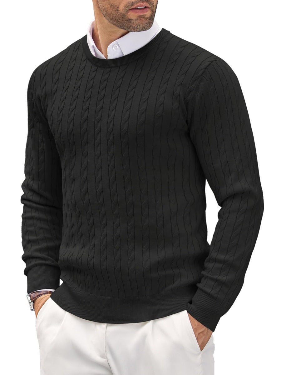 Herren Strickpullover Fischgrat Muster Warm
