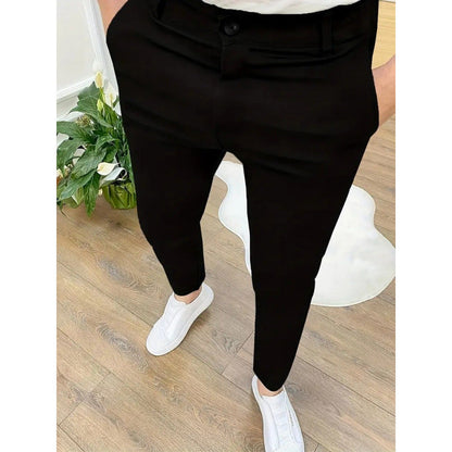 Herren Slimfit Hose Stretch Stoffhose Modern