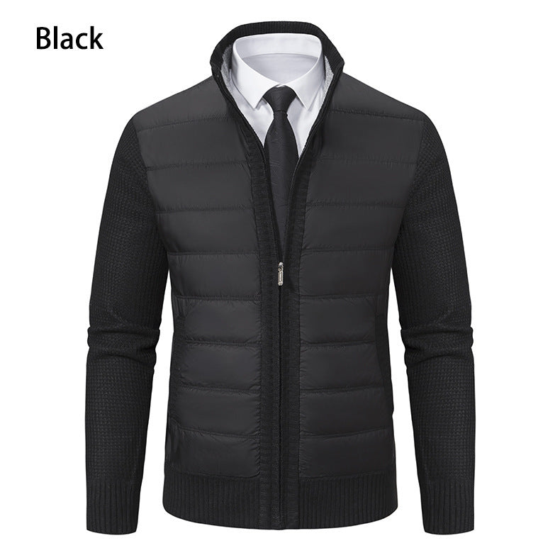 Herren Übergangsjacke Stehkragen Modern Schwarz