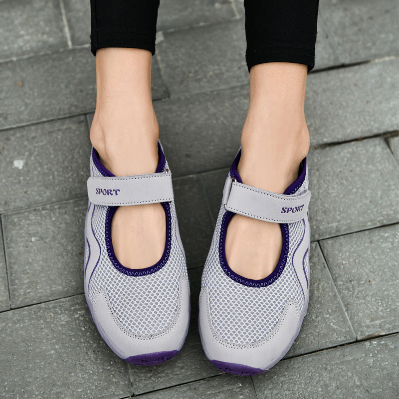 Damen Sneaker Sportschuhe mit Klettverschluss Bequem