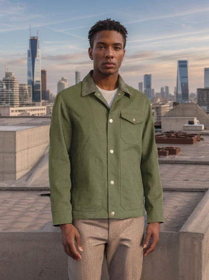 Herren Jacke lässig Baumwoll Worker Style Casual