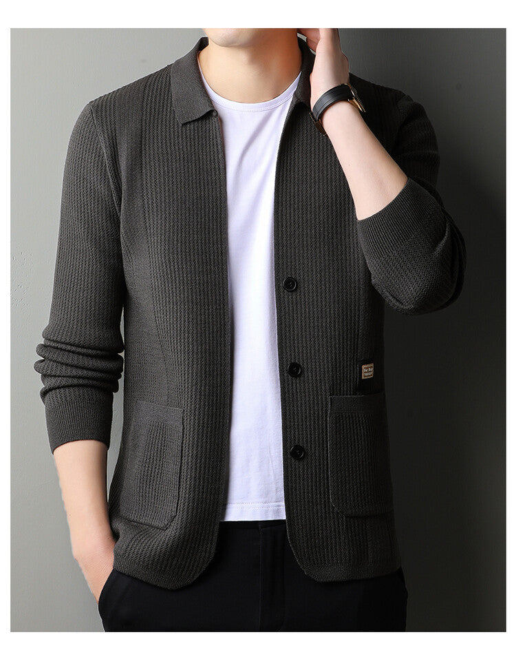 Strickcardigan Herren Lässig Strukturiert Modern