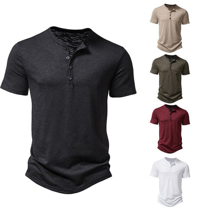 Herren Kurzarmhemd Modern Trendig Knopfdetails SlimFit