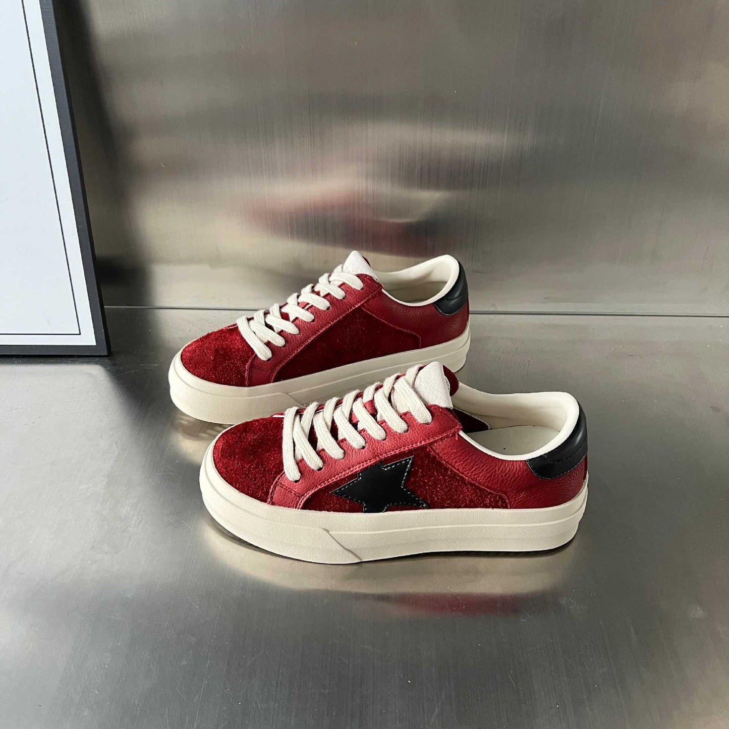 Damen Sneaker Sportlich Vegan Wildleder atmungsaktiv