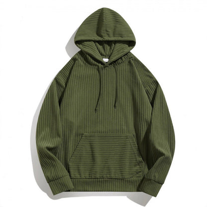 Herren Hoodie Lässig mit Rippenmuster und Taschen