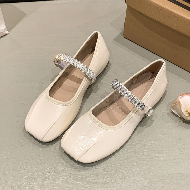 Damen Ballerinas Glitzer Riemen Elegant Schuhe