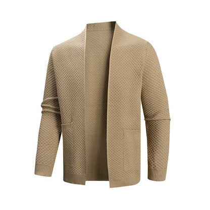 Herren Strickjacke Offener Kragen Modern Trendy