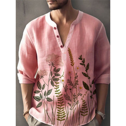 Herren Hemd Elegant Floral Gestickt Modern Slimfit - BerlinGlamour