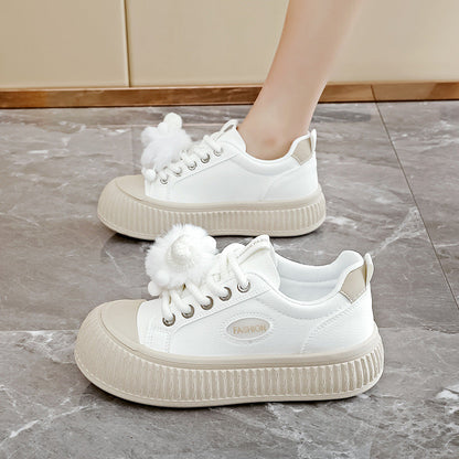 Damen Sneaker Rutschfest Dekorativ Pompons Sportlich