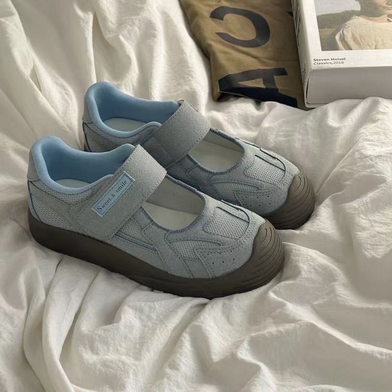 Damen Sneaker Bequem Klettverschluss Atmungsaktiv Mesh