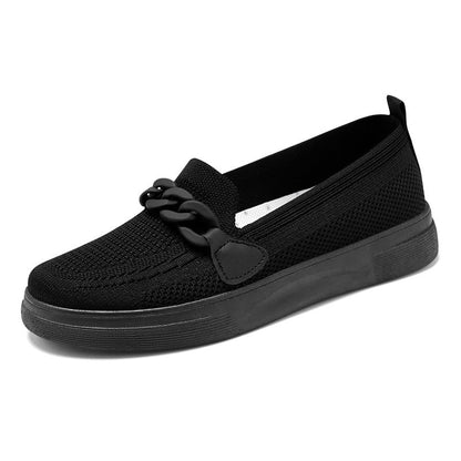 Damen Sneaker Atmungsaktiv Slip-On mit Kettendetail
