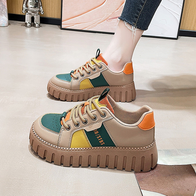 Damen Sneaker Hoch Hacken Atmungsaktiv Sportlich Mode