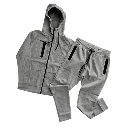 Herren Hoodie-Anzug Sportlich Mit Reißverschlusstaschen Modern