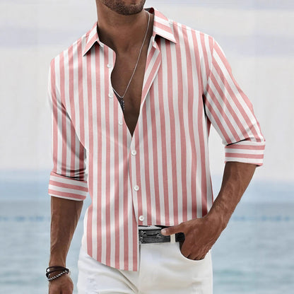 Herren Bürohemd Streifen Modern Slim Fit
