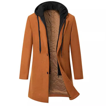 Herren Mantel Übergangsjacke Elegant Mit Abnehmbarer Kapuze - BerlinGlamour
