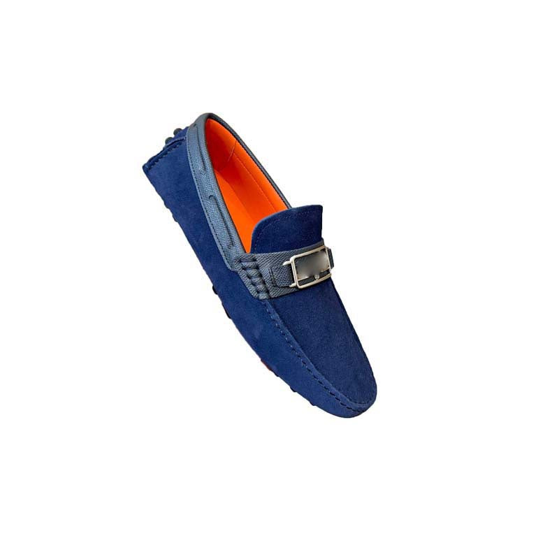 Damen Mokassins Wildleder Elegante Schnalle Schuhe
