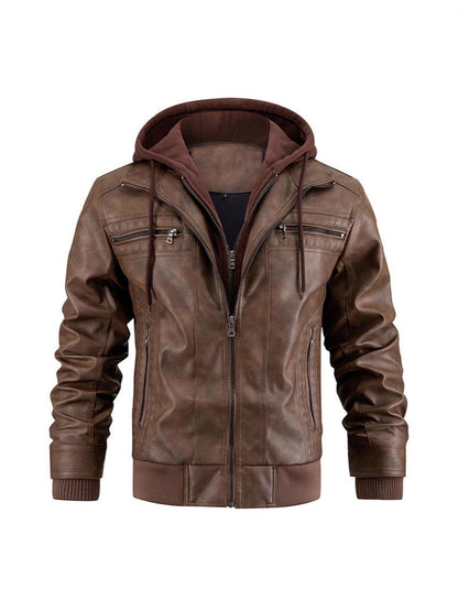 Lederjacke Herren Schwarz Elegant Ledermantel