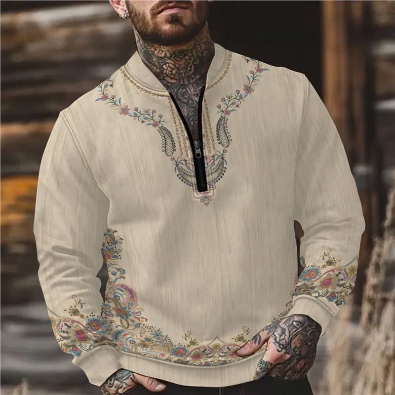 Herren Sweatshirt Reißverschluss Modern Sportlich
