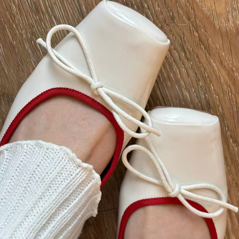 Damen Ballerinas Elegante Schleifen Komfortabel
